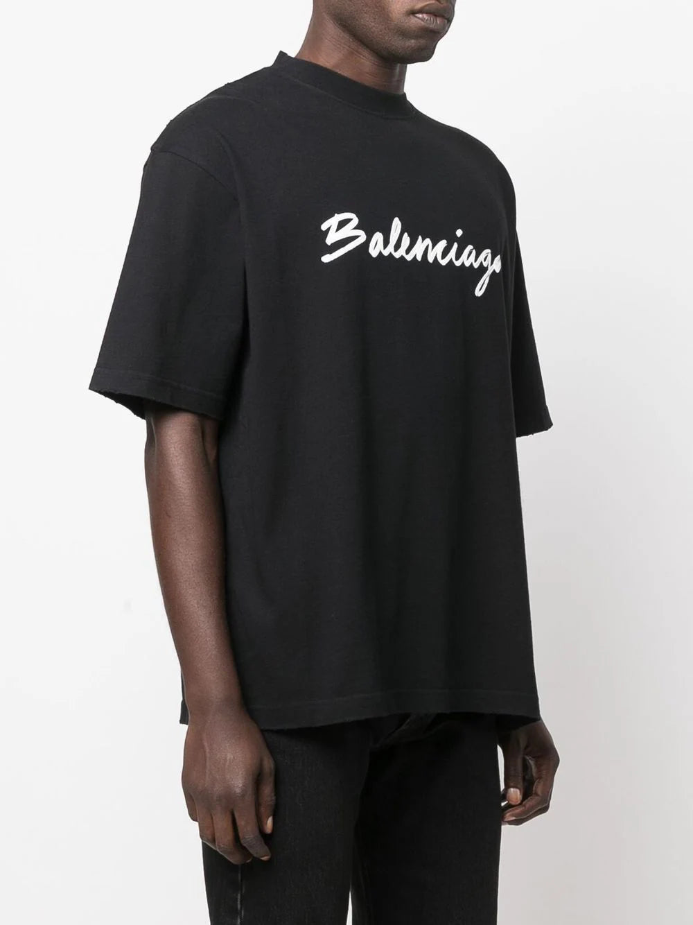 BALENCIAGA Signature Logo T-Shirt Black/White - MAISONDEFASHION.COM