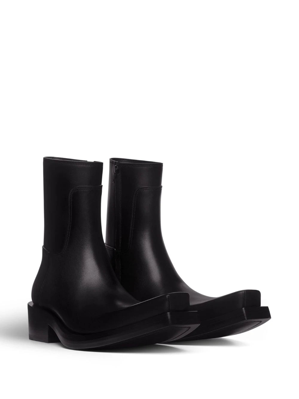 BALENCIAGA MEN Santiago Leather Boots Black - MAISONDEFASHION.COM