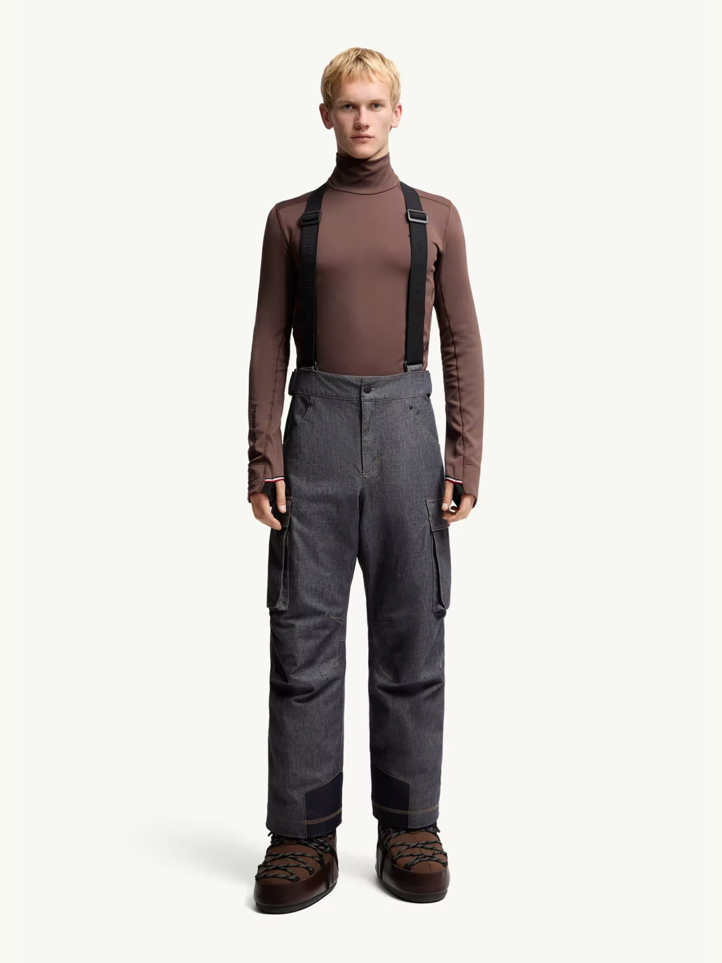 MONCLER GRENOBLE Padded Denim Ski Pants Dark Grey - MAISONDEFASHION.COM
