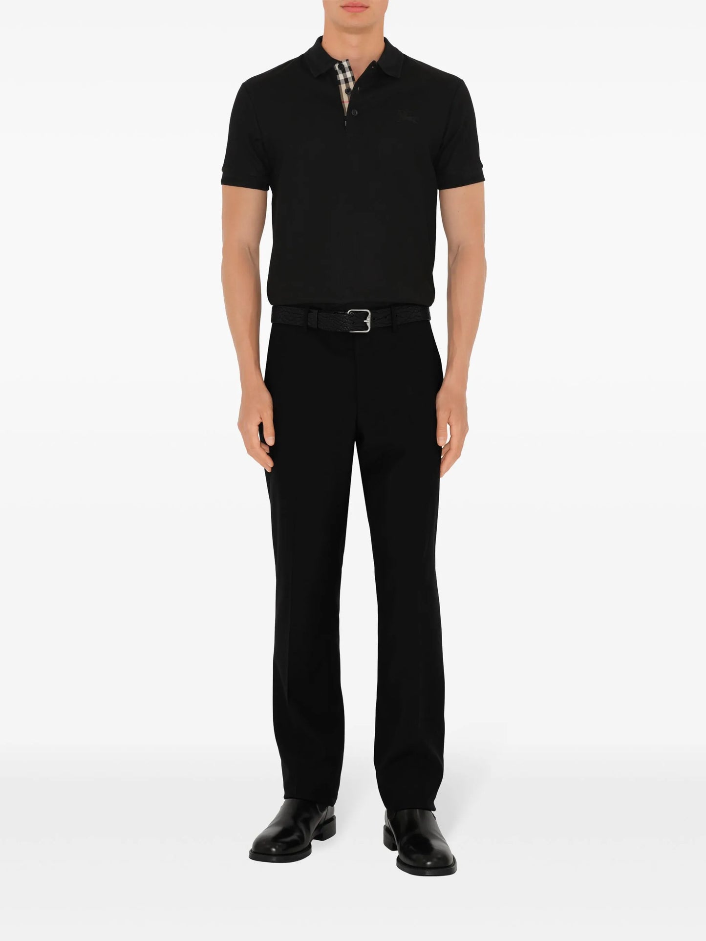 BURBERRY Cotton Polo Shirt Black - MAISONDEFASHION.COM
