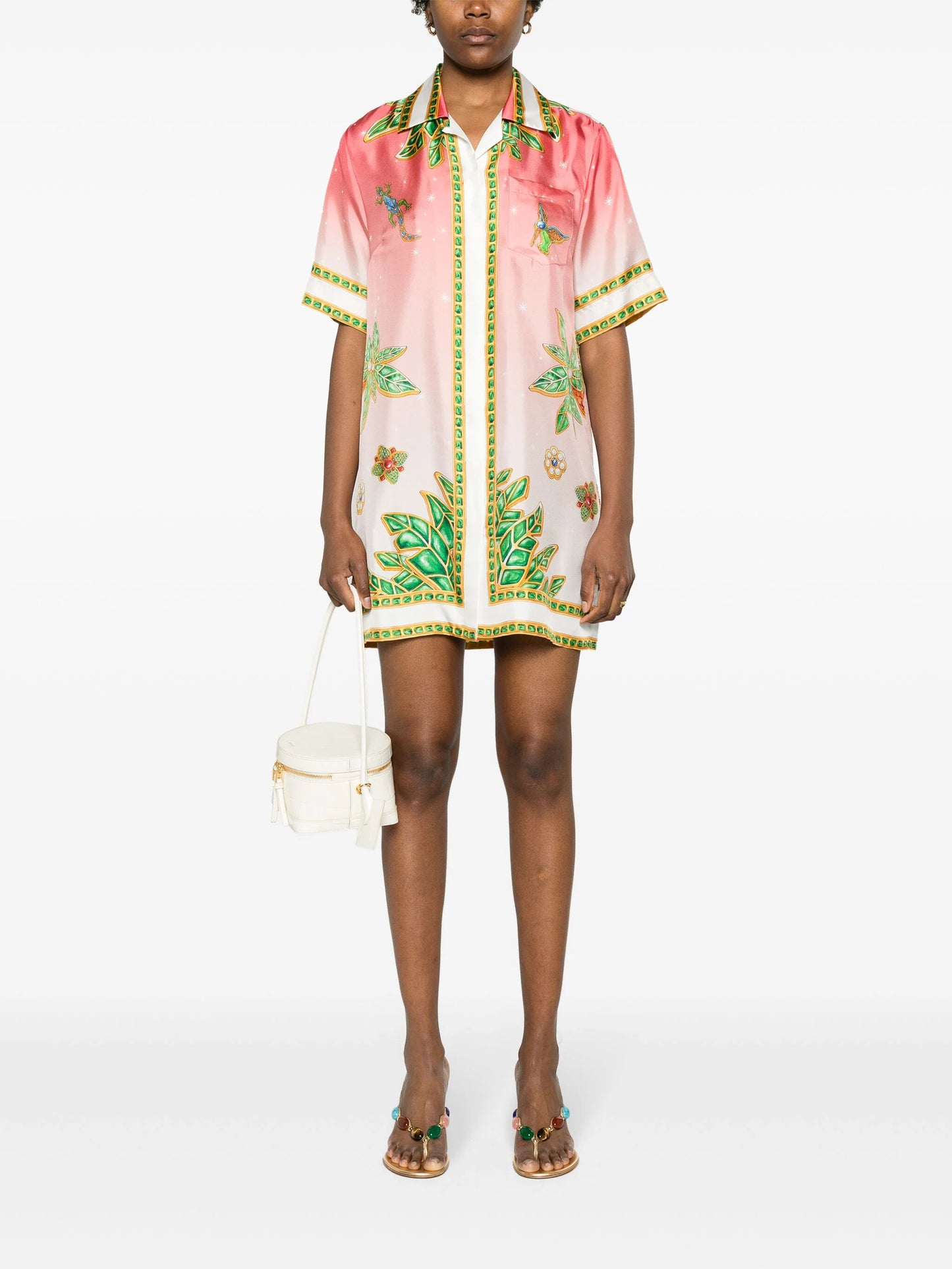 casablanca silk shirt dress Casablanca | LONG SLEEVE SILK SHIRT