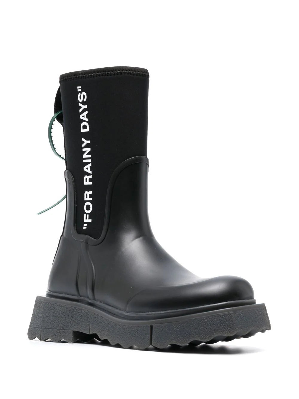 OFF-WHITE WOMEN Sponge Rubber Rain Boots Black/White - MAISONDEFASHION.COM