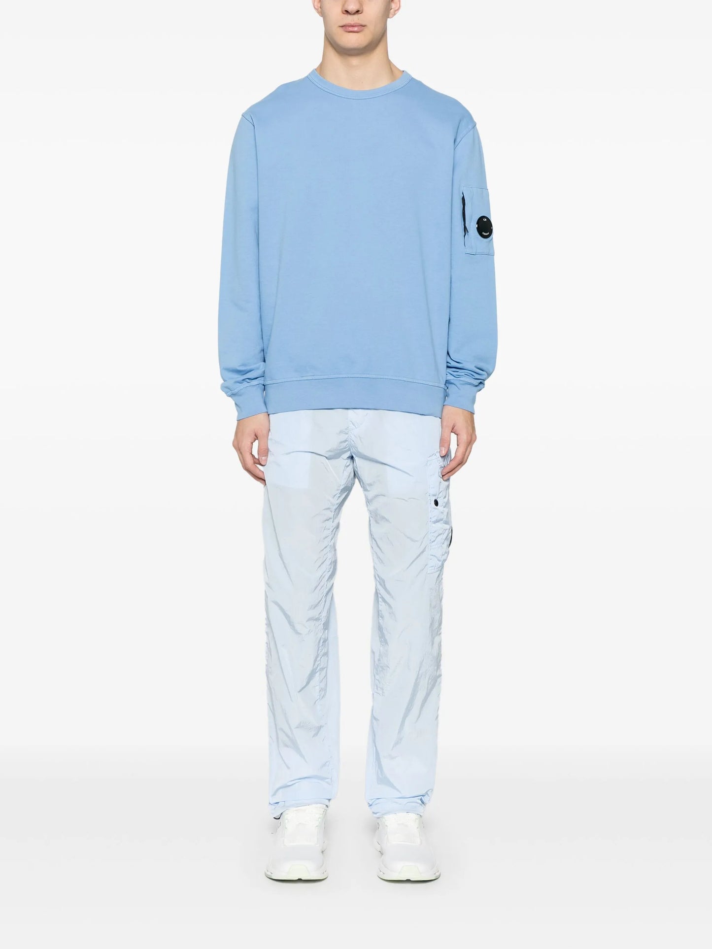スウェット・トレーナー C.P. COMPANY Lens Patch Sweatshirt Light Blue Cp company store logo lens sweatshirt