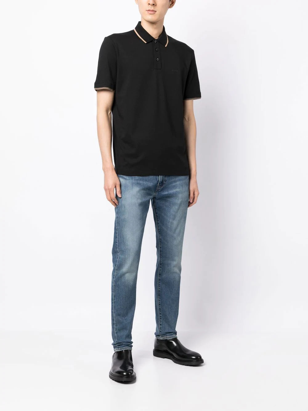 BOSS Parlay Polo Shirt Black - MAISONDEFASHION.COM