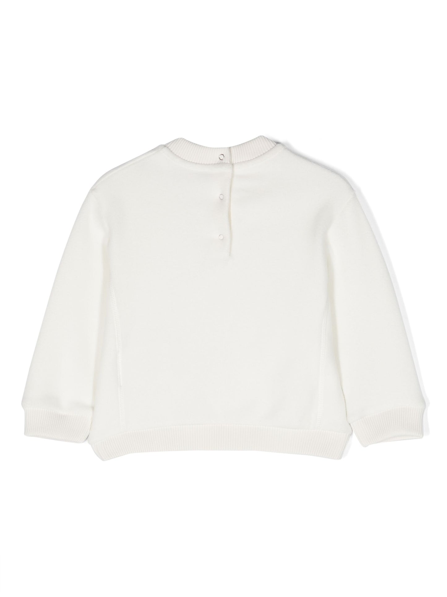 MONCLER BABY Girls Logo Patch Sweatshirt White/Pink - MAISONDEFASHION.COM