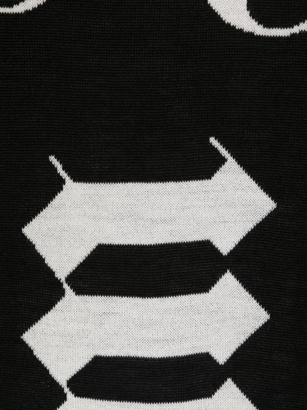 PALM ANGELS MEN Classic Logo Knit Scarf Black/White - MAISONDEFASHION.COM
