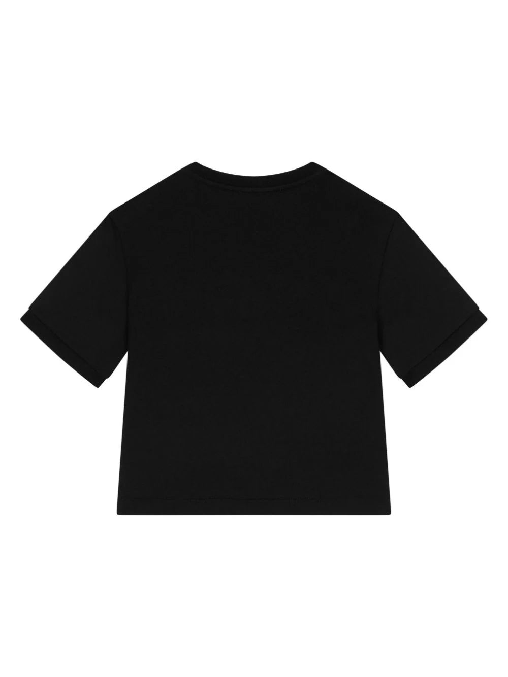 DOLCE & GABBANA KIDS Girls Logo Embellished T-Shirt Black - MAISONDEFASHION.COM