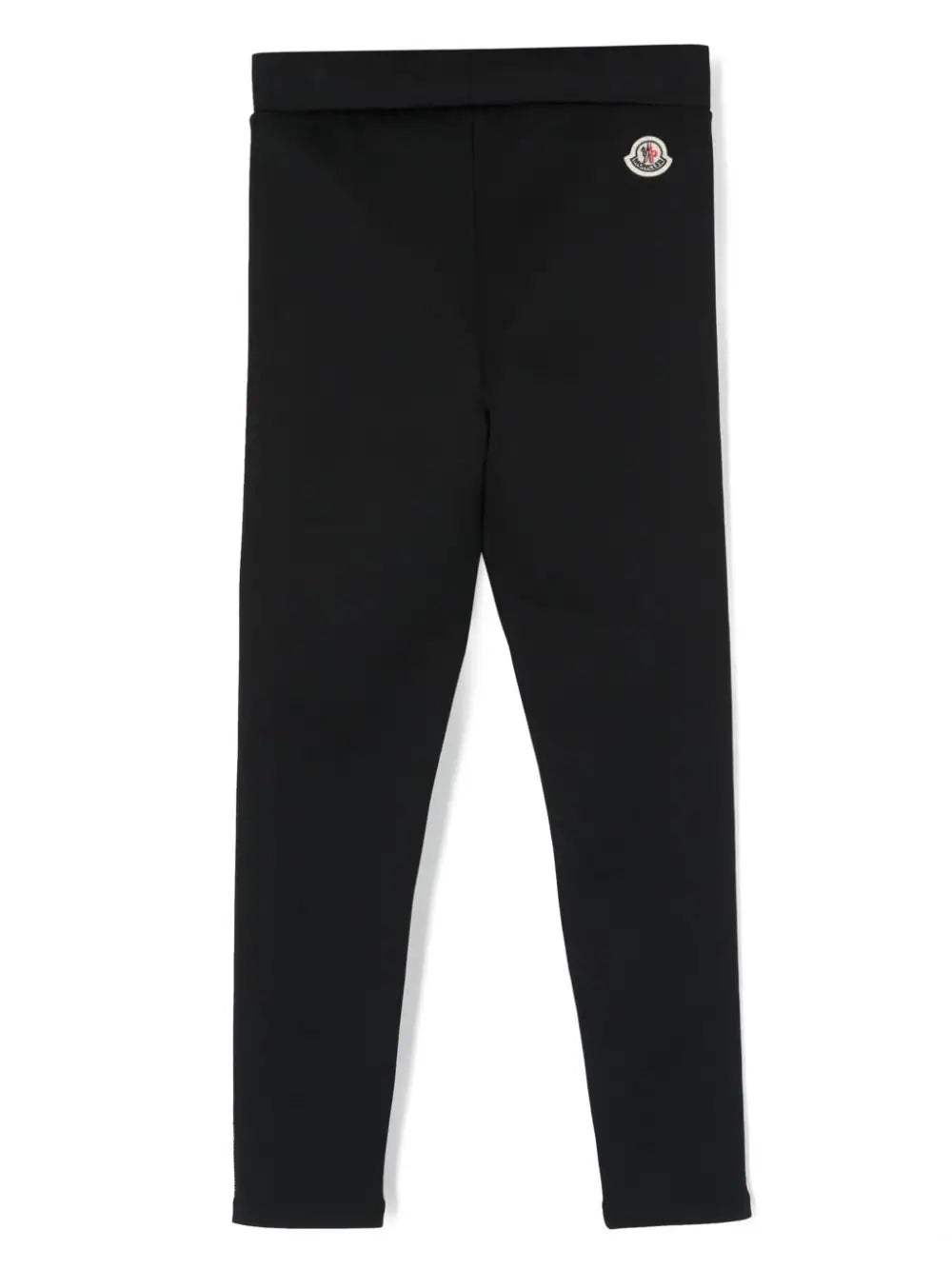 MONCLER KIDS Girls Logo Patch Leggings Black - MAISONDEFASHION.COM