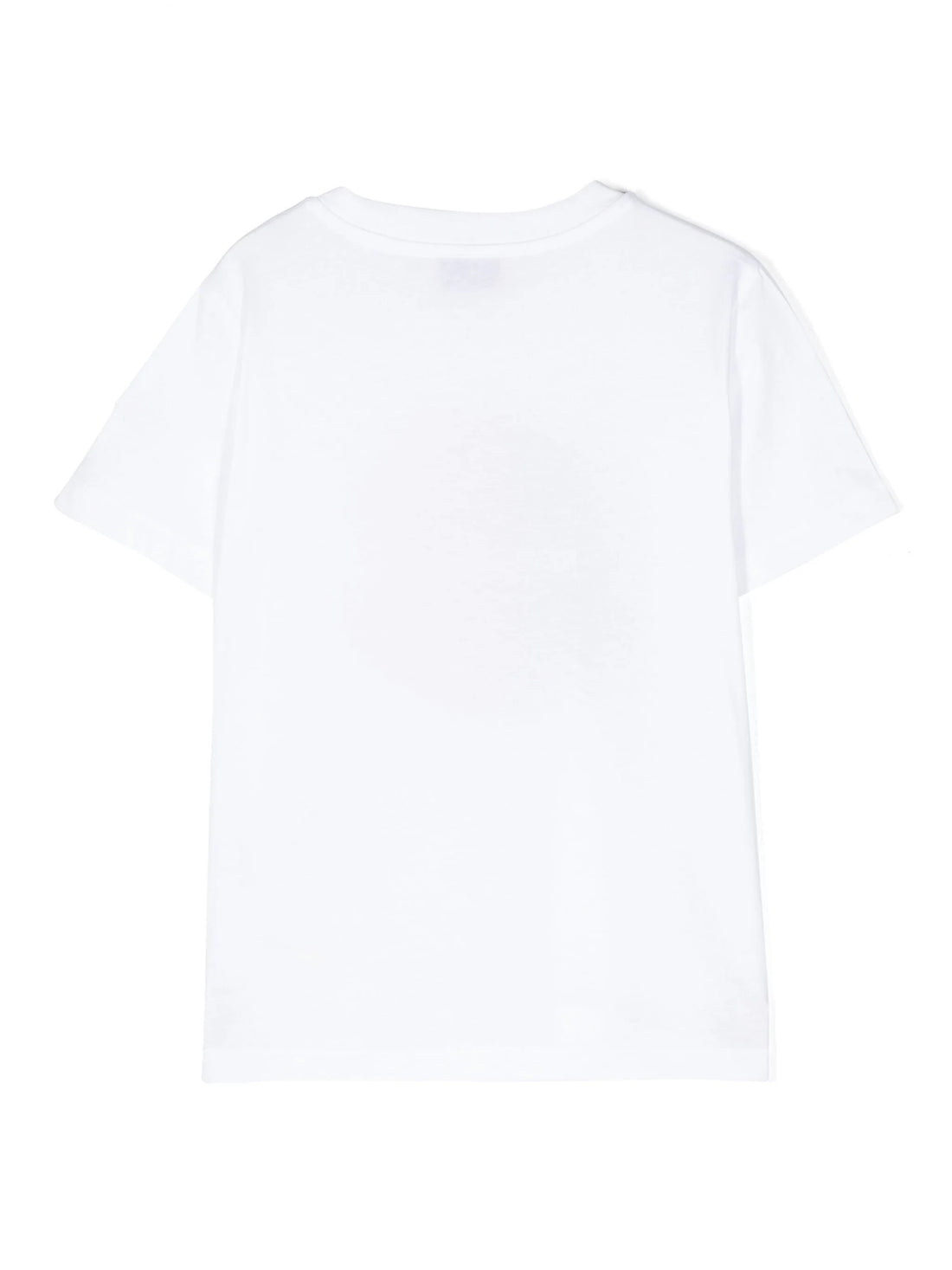 MONCLER KIDS Boys Logo Motif Printed Cotton T-Shirt White