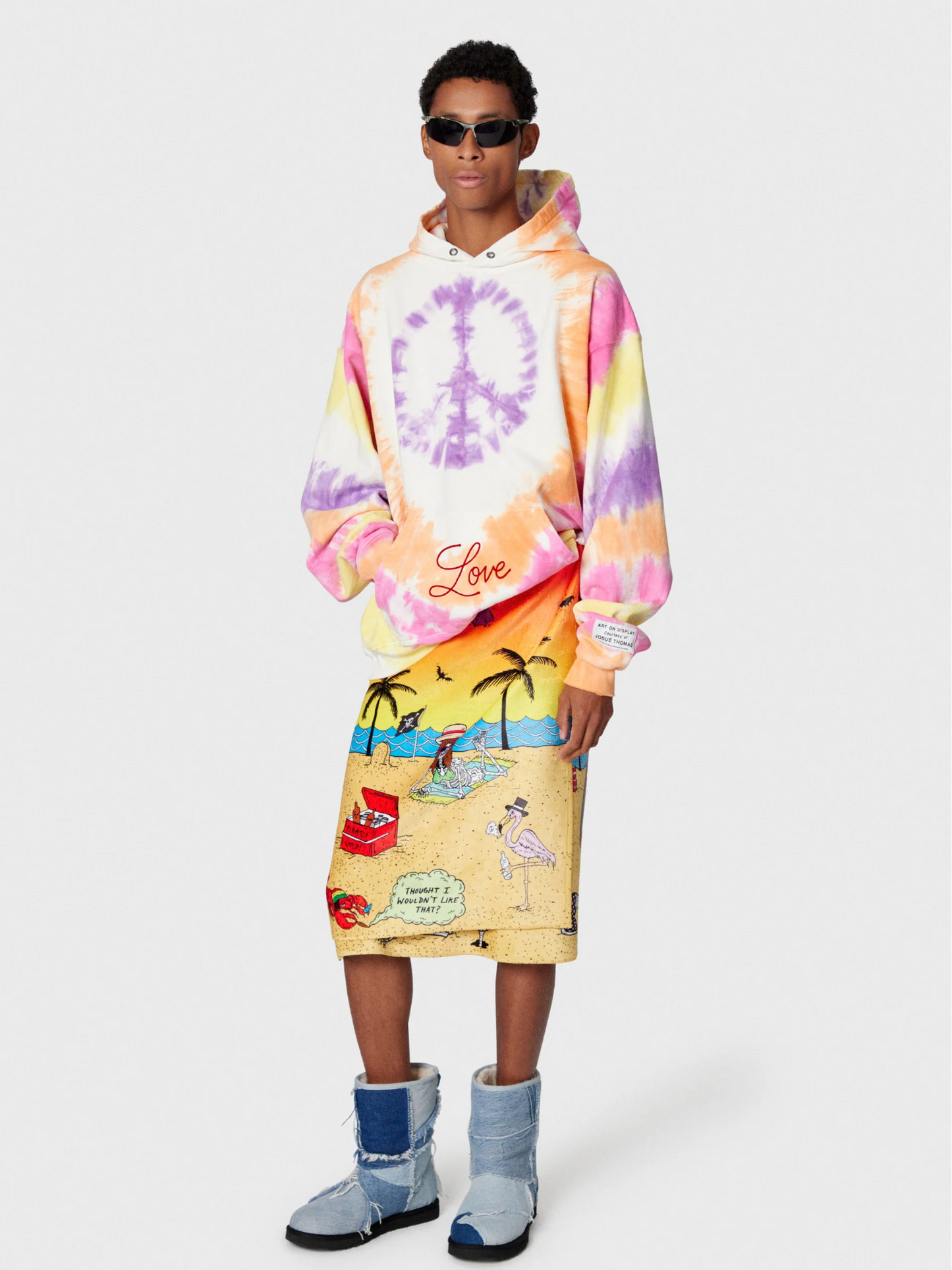 GALLERY DEPT. Peace Love Hoodie Tie Dye/Multicolour - MAISONDEFASHION.COM