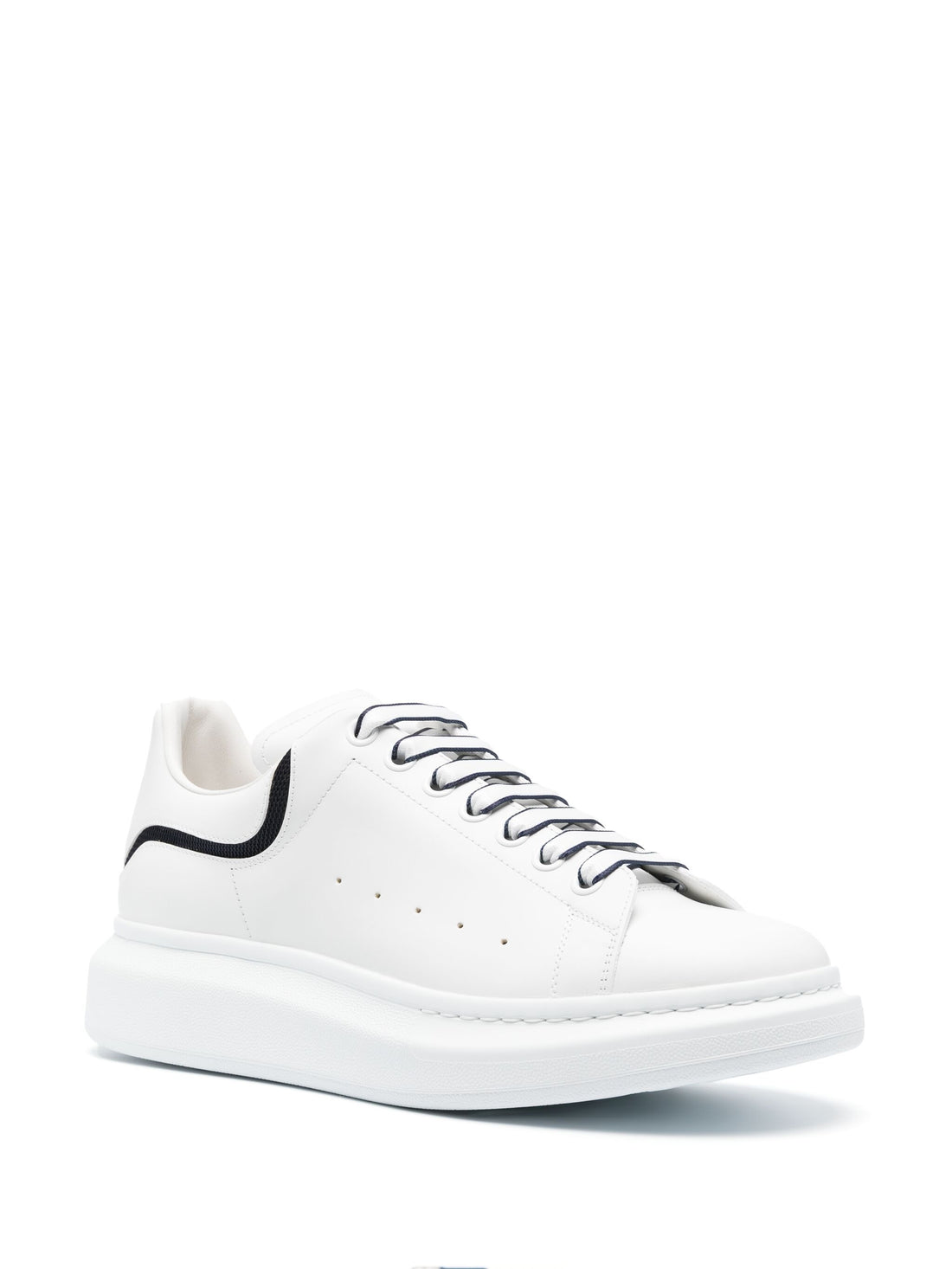 ALEXANDER MCQUEEN Oversized Sole Contrast Trim Sneakers White/Navy