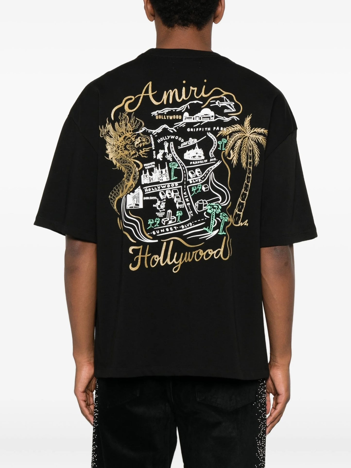 AMIRI Hollywood Oversized T-shirt Black – MAISONDEFASHION.COM