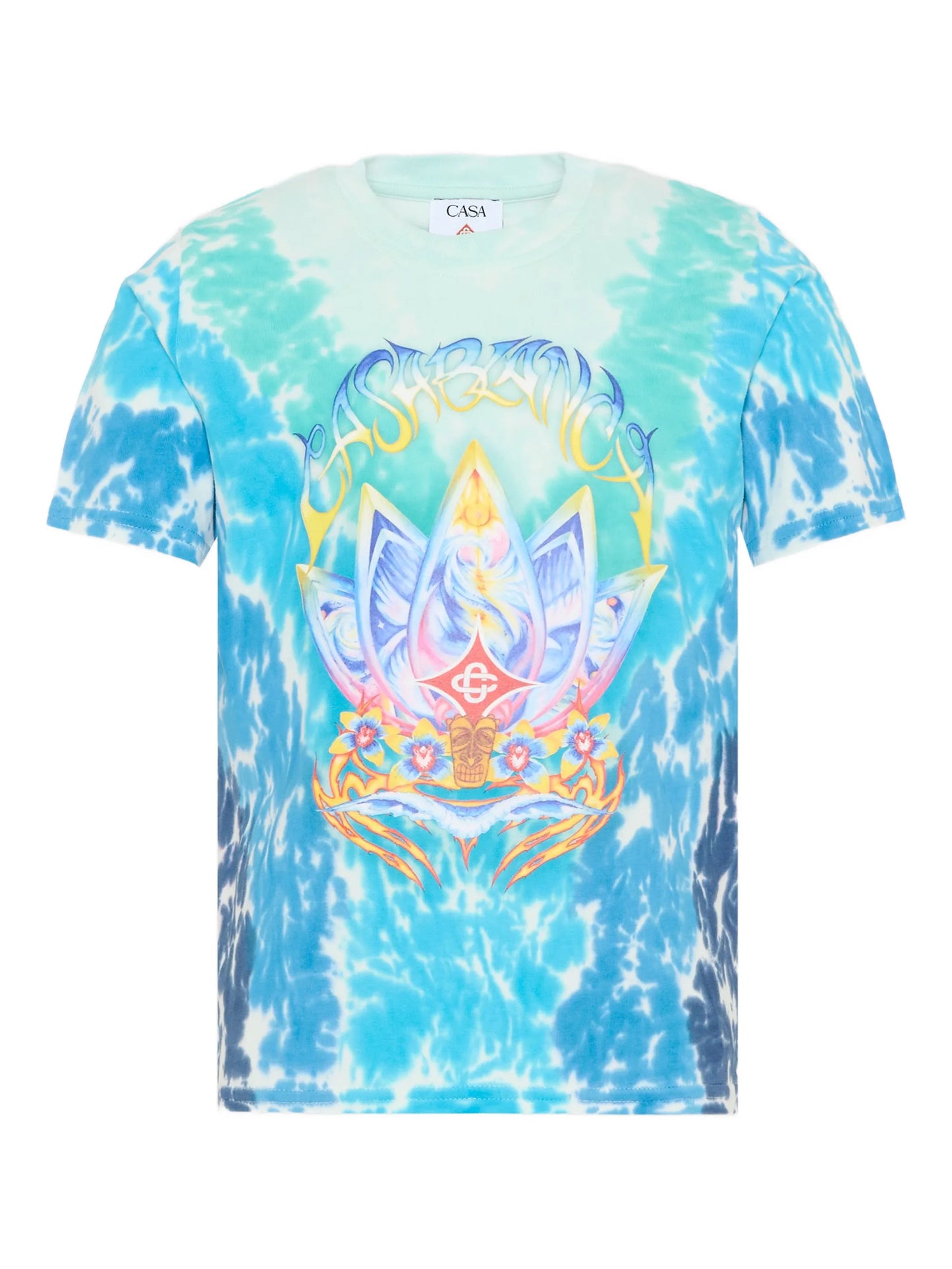 CASABLANCA KIDS Boys Surf Lotus Tie Dye T-shirt Blue - MAISONDEFASHION.COM
