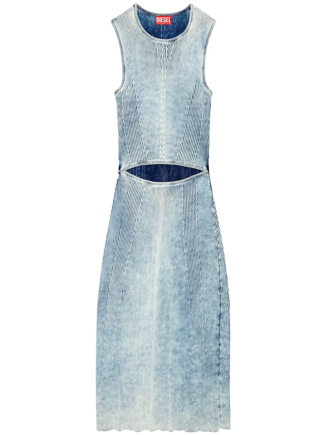 DIESEL WOMEN M-Taryn Ribbed Midi Dress Indigo - MAISONDEFASHION.COM