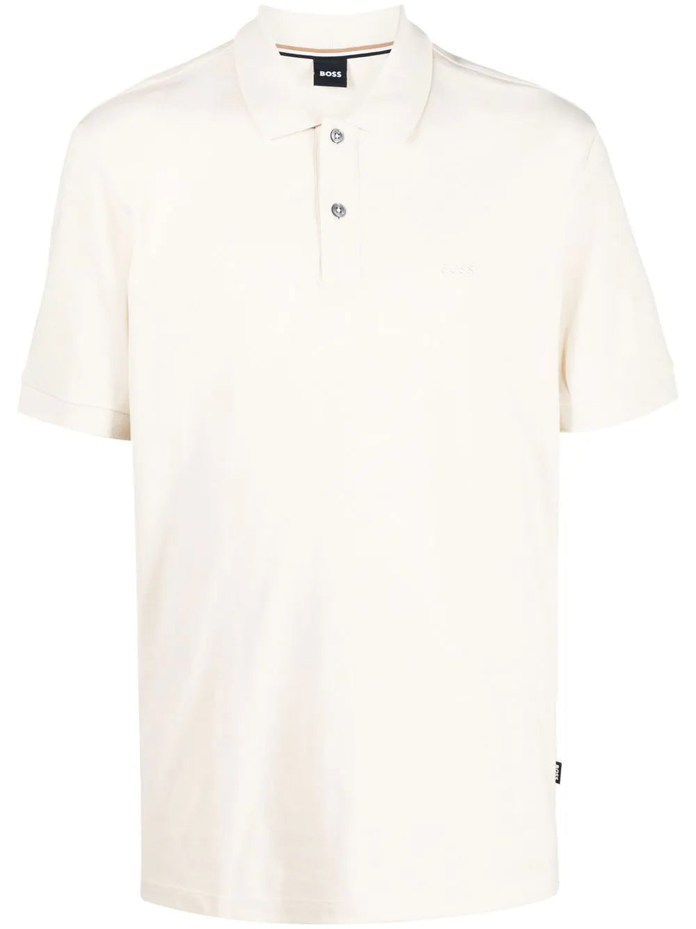 BOSS MEN Embroidered-logo Cotton Polo Shirt Open White - MAISONDEFASHION.COM
