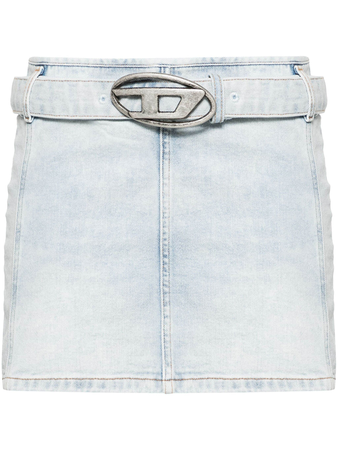 DIESEL WOMEN De-Flip-S Denim Miniskirt Light Blue - MAISONDEFASHION.COM