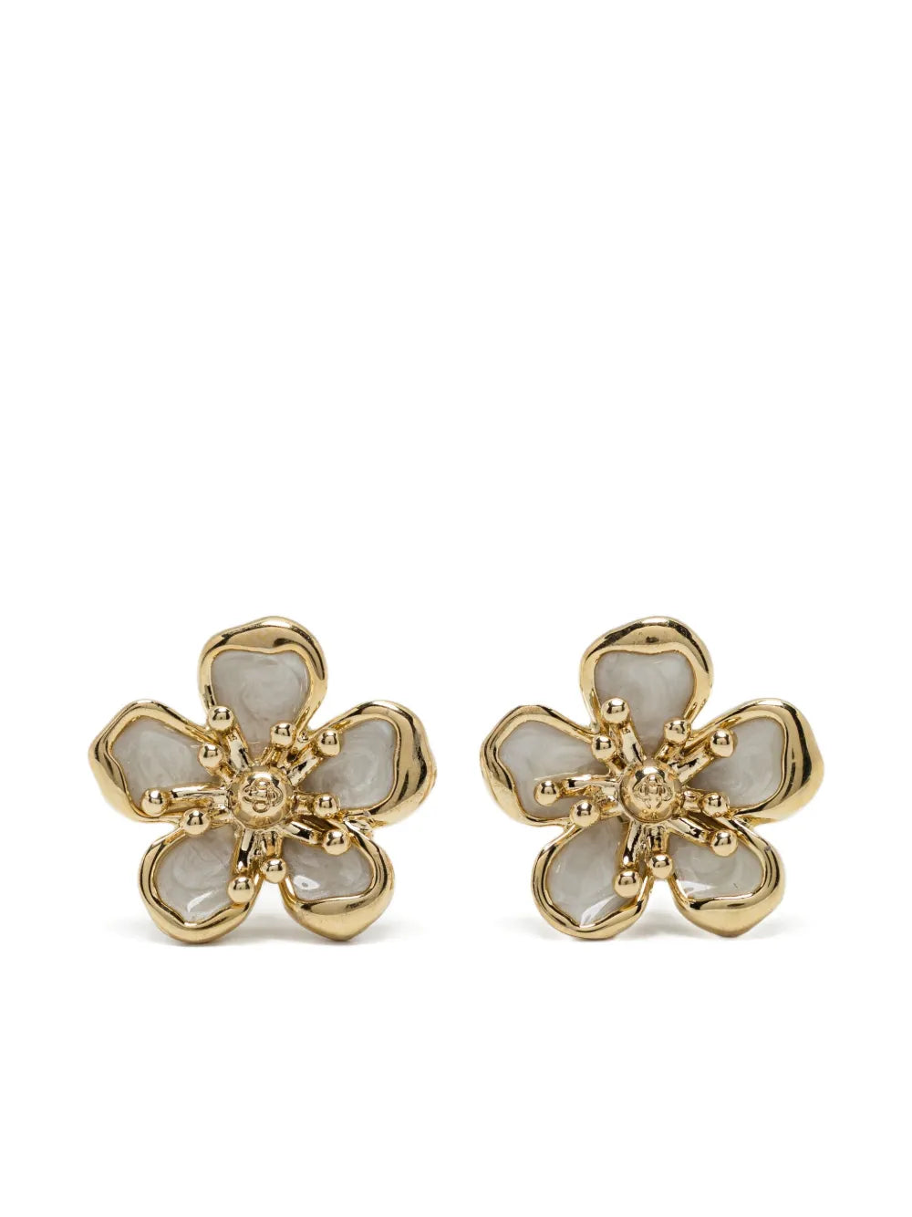 CASABLANCA Flower Earrings Silver/Gold - MAISONDEFASHION.COM