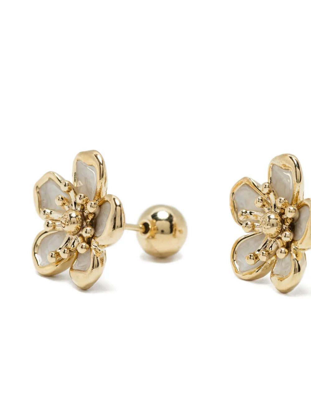 CASABLANCA Flower Earrings Silver/Gold - MAISONDEFASHION.COM