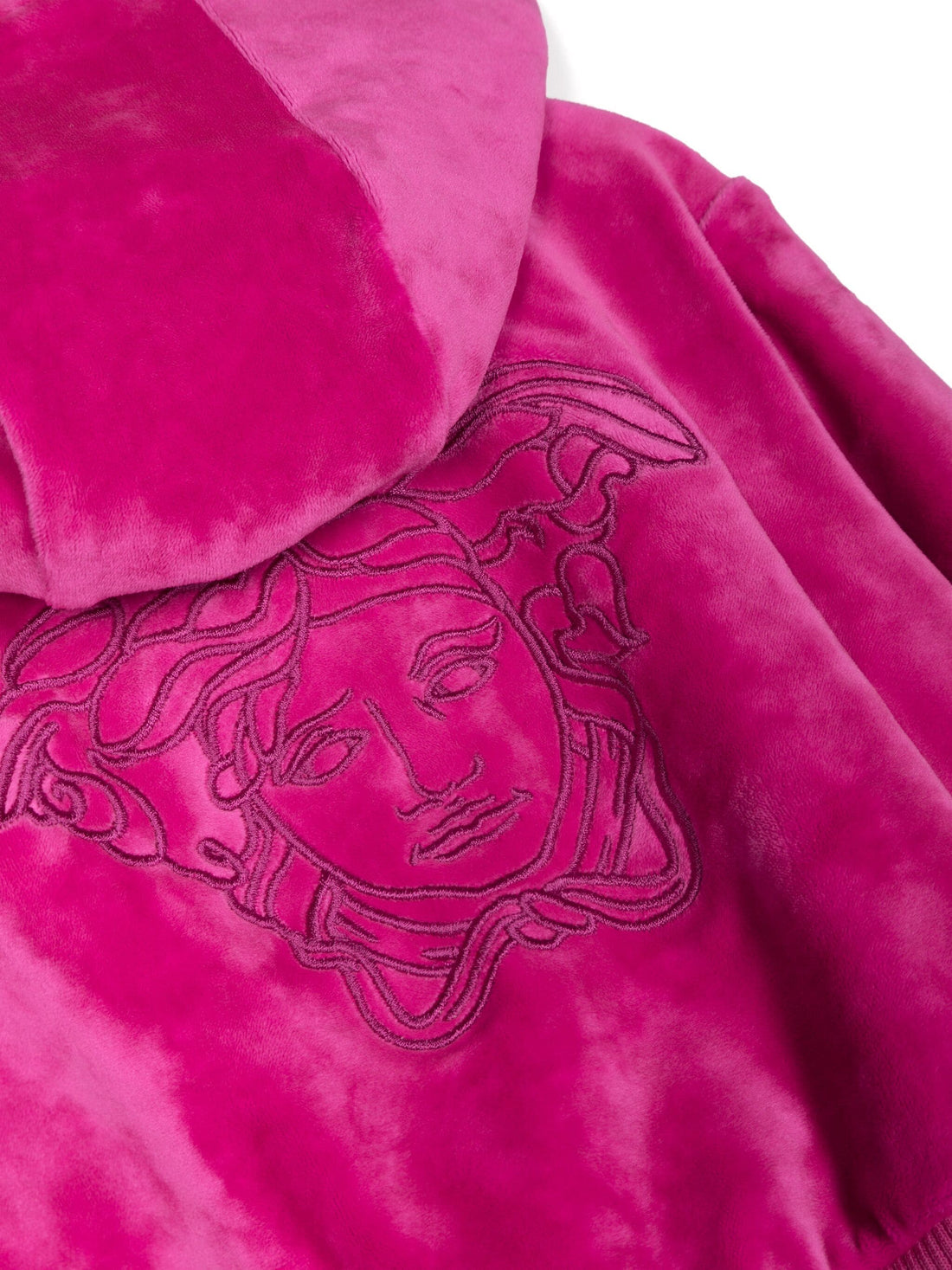 VERSACE BABY Girls Medusa Head Logo-embroidered Jacket Fuchsia Pink - MAISONDEFASHION.COM