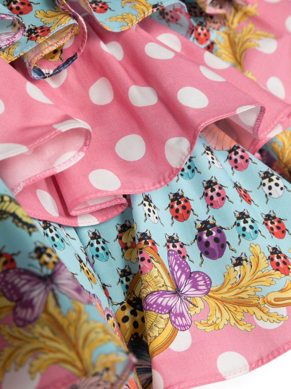 VERSACE KIDS Girls Butterflies Ruffled Skirt Pink/Multicolour - MAISONDEFASHION.COM