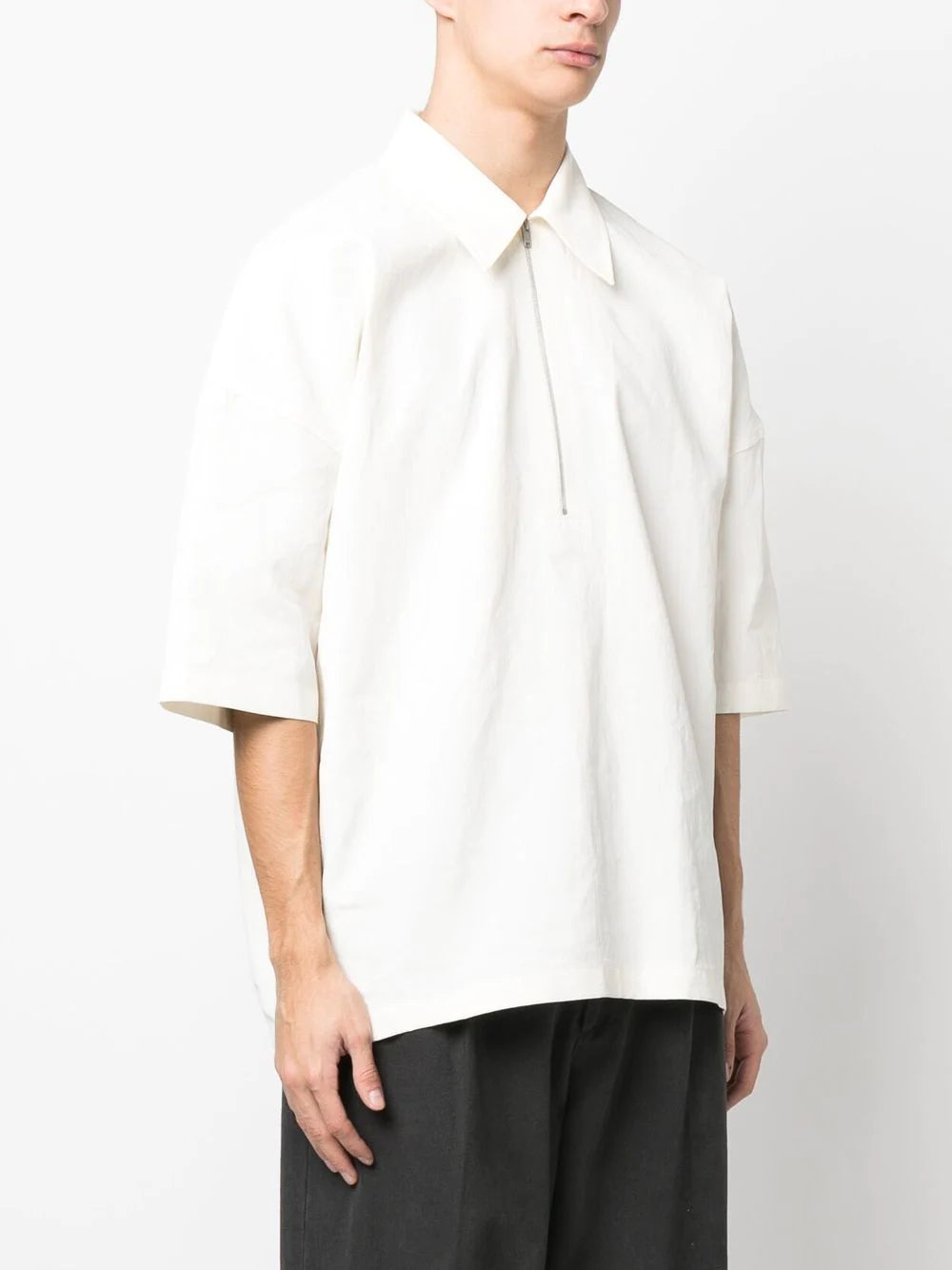 JIL SANDER Short-sleeved Linen Shirt White - MAISONDEFASHION.COM