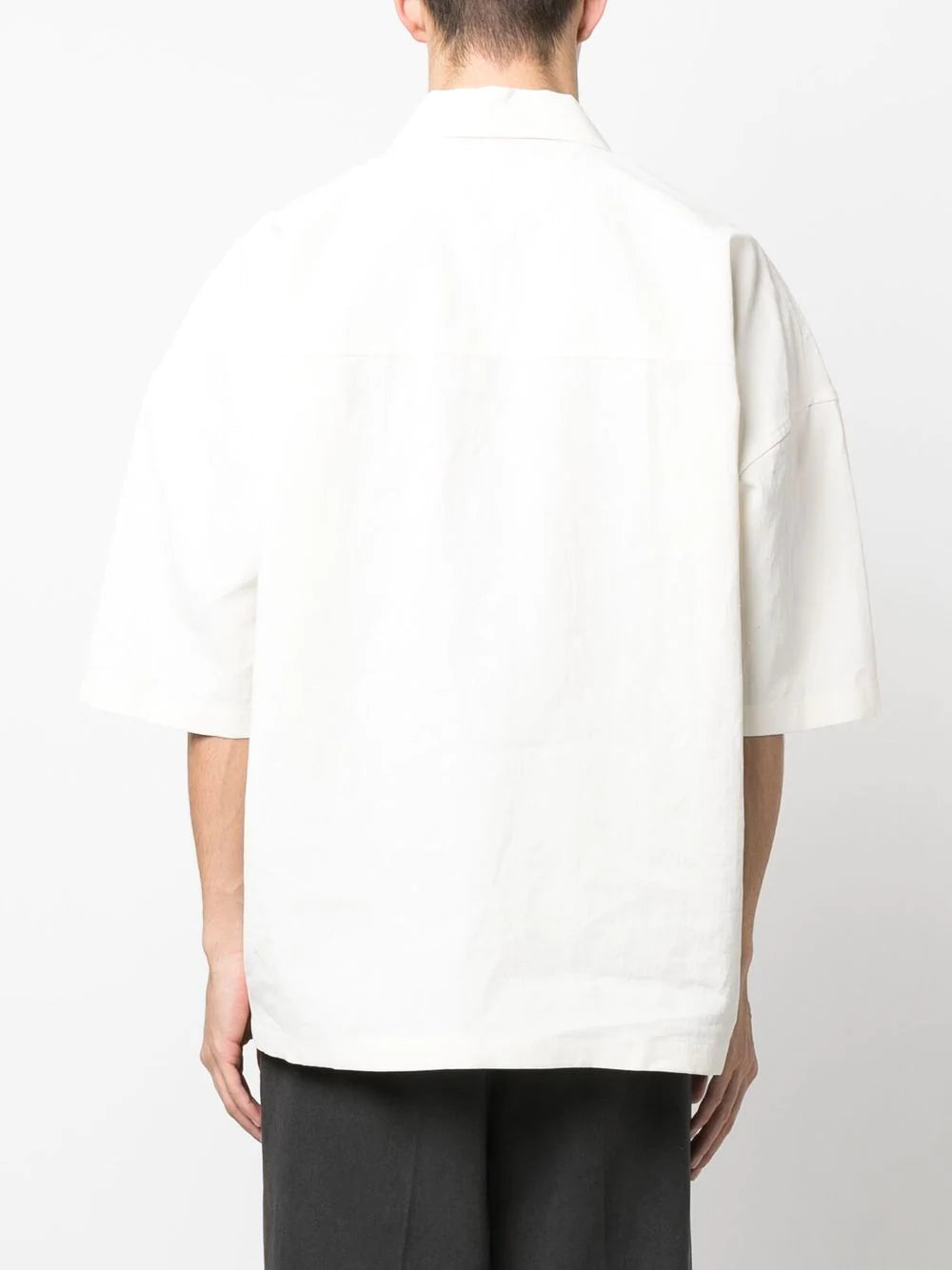 JIL SANDER Short-sleeved Linen Shirt White - MAISONDEFASHION.COM