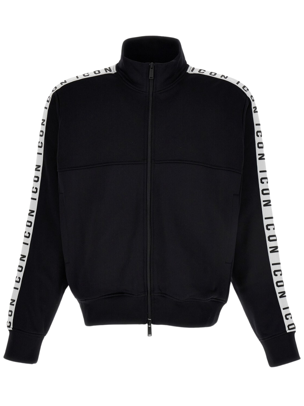 DSQUARED2 Icon Dean Sport Zipped Sweatshirt Black/White - MAISONDEFASHION.COM