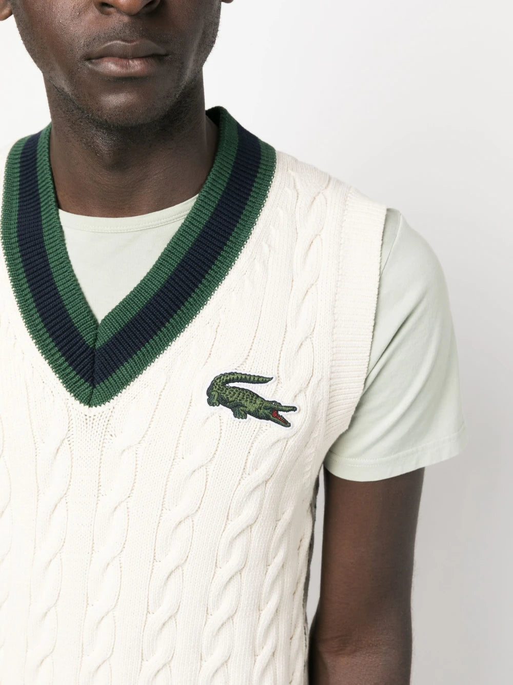 Lacoste cable best sale knit sweater