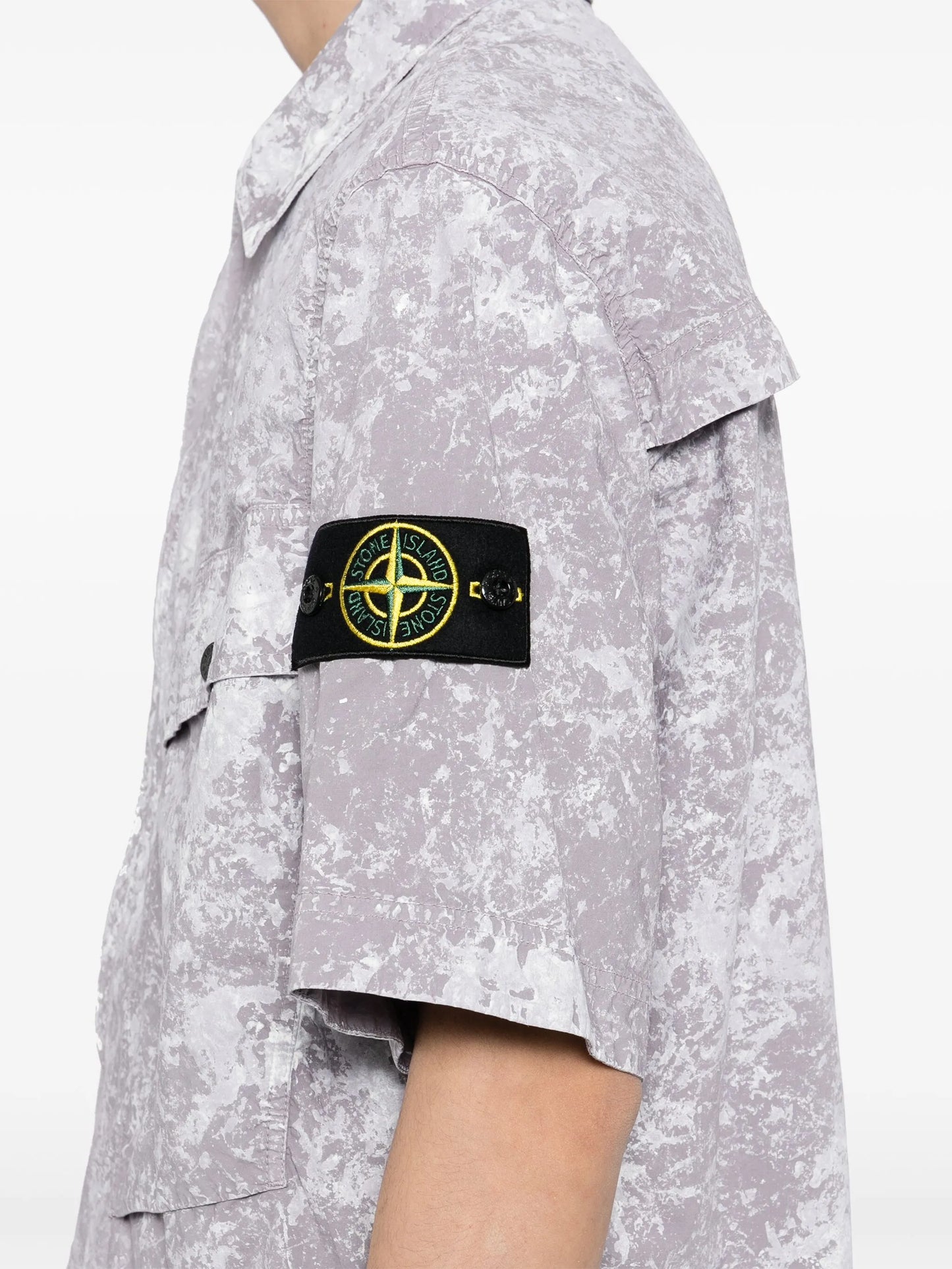 シャツ STONE Short-sleeved Shirt Pearl Grey STONE ISLAND Short-sleeved Shirt Pearl Grey