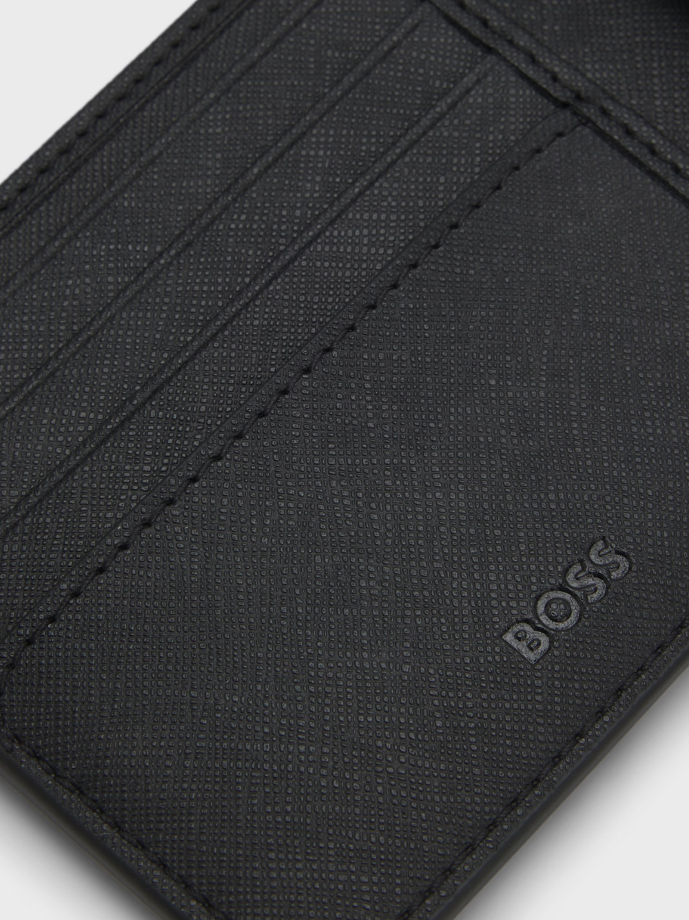 BOSS Black Leather Billfold Wallet