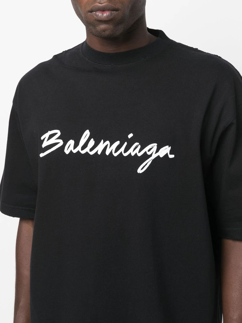 BALENCIAGA Signature Logo T-Shirt Black/White - MAISONDEFASHION.COM