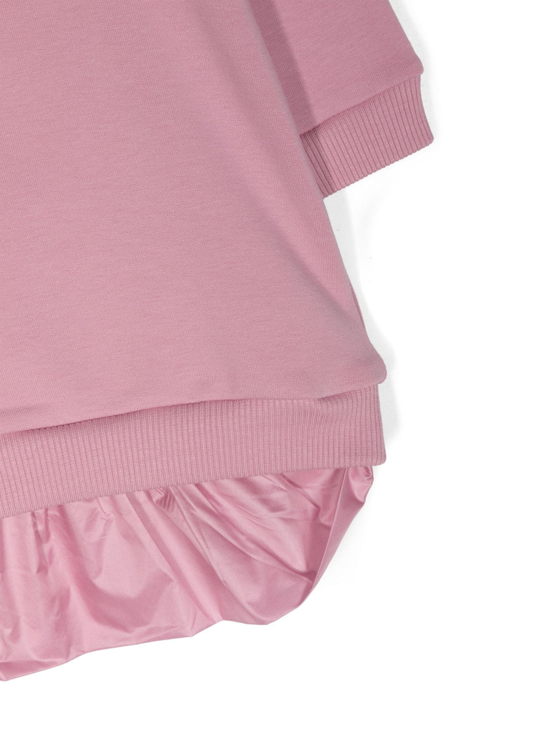 MONCLER BABY Girls Logo Embroidered Sweatshirt Dress Pink - MAISONDEFASHION.COM