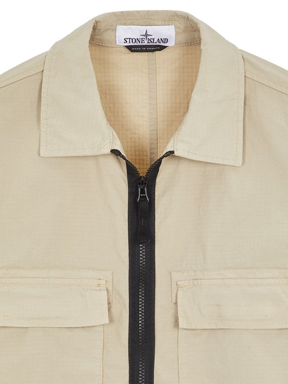 STONE ISLAND Double Pocket Regular Fit Overshirt Beige - MAISONDEFASHION.COM