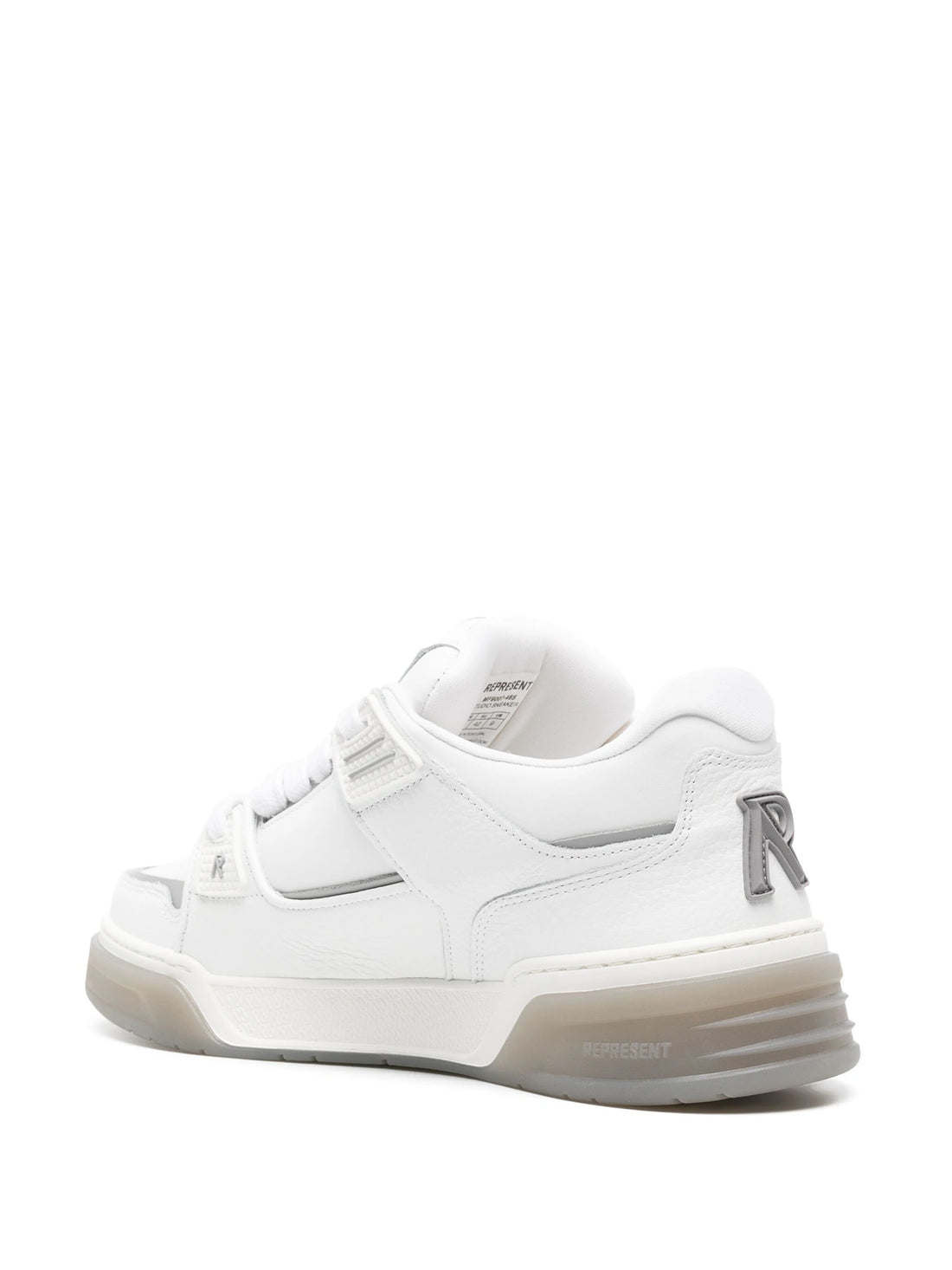 REPRESENT Studio Low-Top Leather Sneakers White/Grey