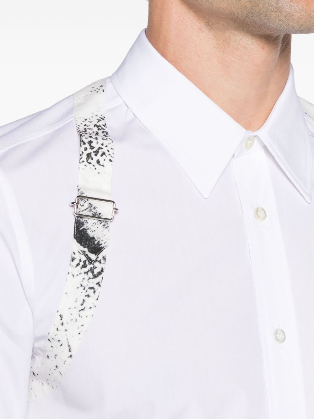 ALEXANDER MCQUEEN Strap Harness Shirt Optical White/Black