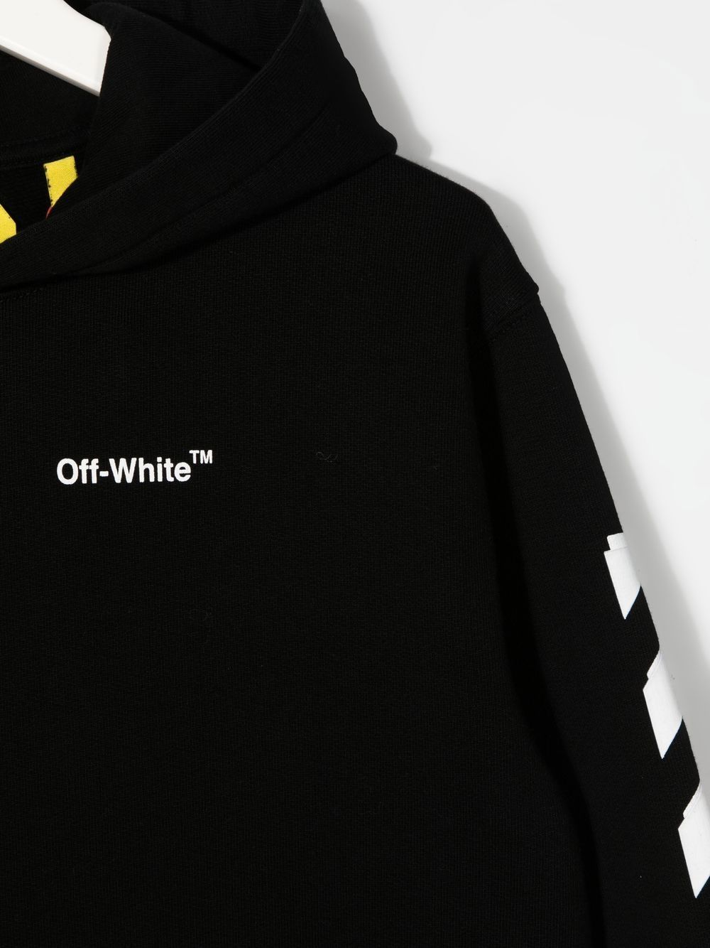 OFF-WHITE KIDS Rubber Arrow Hoodie Black White - MAISONDEFASHION.COM