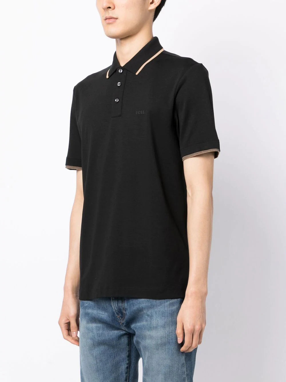 BOSS Parlay Polo Shirt Black - MAISONDEFASHION.COM