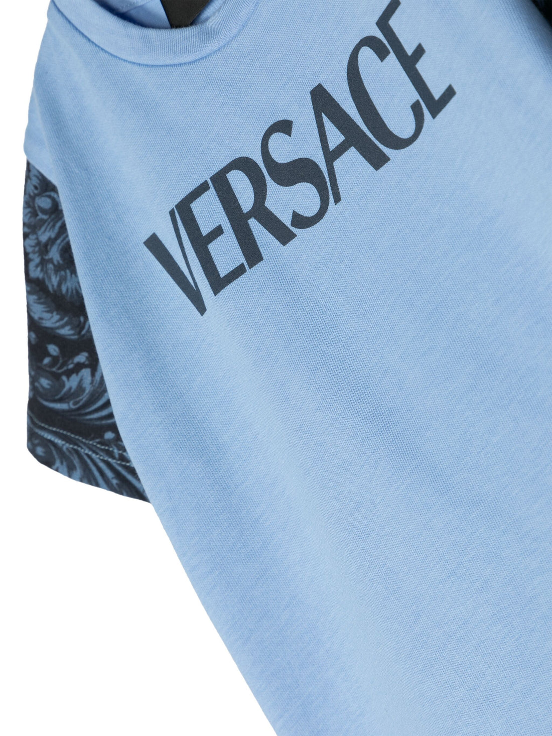 VERSACE BABY Boys Baroque Print T-Shirt Blue/Navy - MAISONDEFASHION.COM