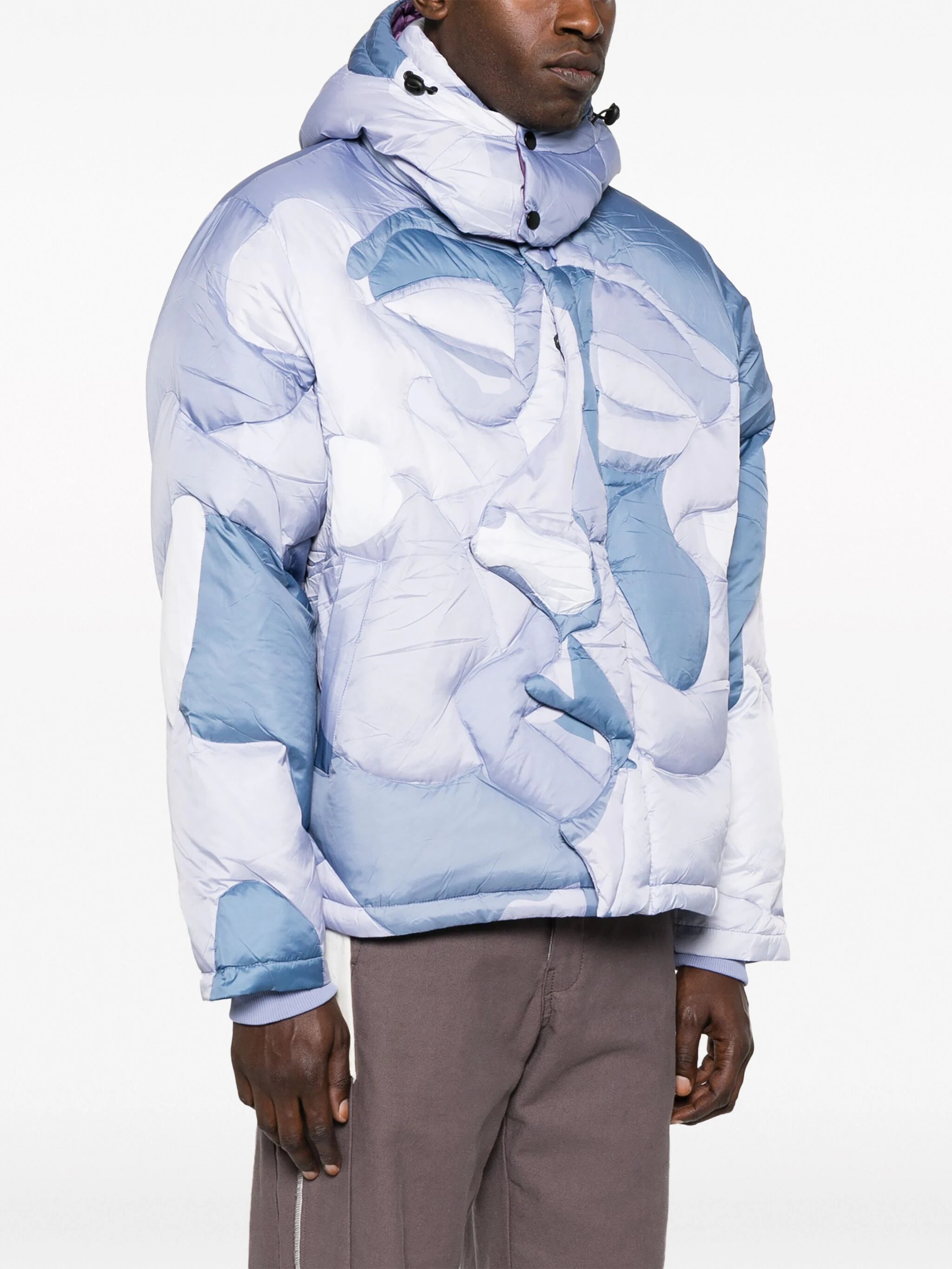 KIDSUPER Kissing Quilted Puffer Jacket Blue – MAISONDEFASHION.COM