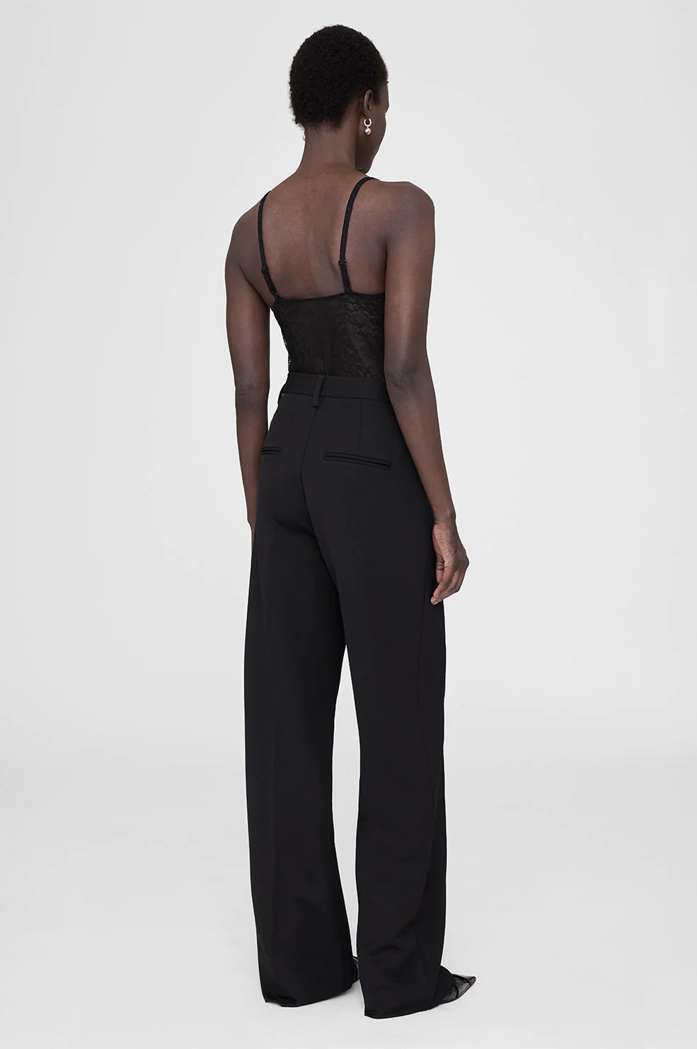 ANINE BING WOMEN Floral-Lace Semi-Sheer Bodysuit Black - MAISONDEFASHION.COM