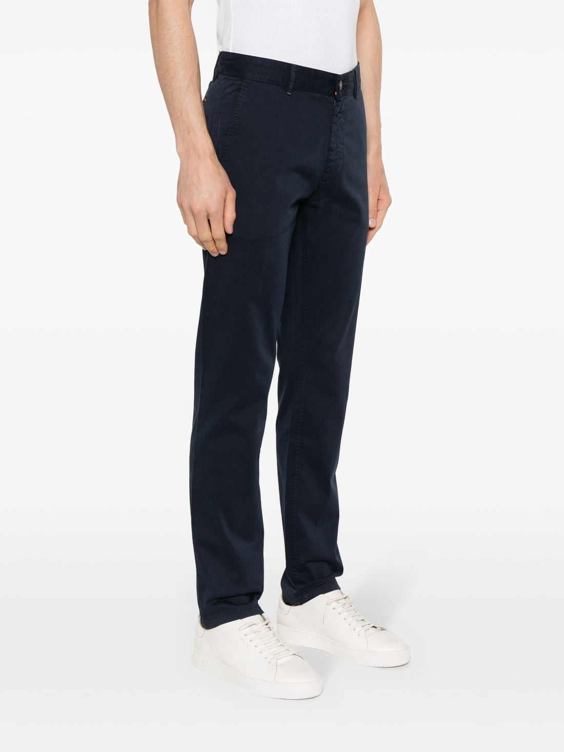 BOSS Slim Fit Stretch Cotton Chinos Dark Blue