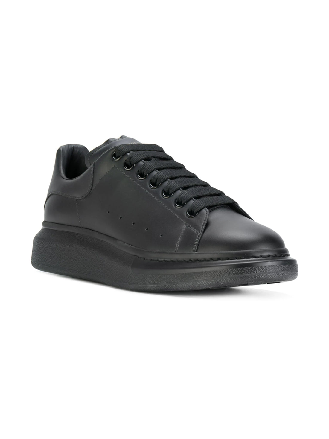 ALEXANDER MCQUEEN Oversized Sole Leather Sneakers Black/Black - MAISONDEFASHION.COM