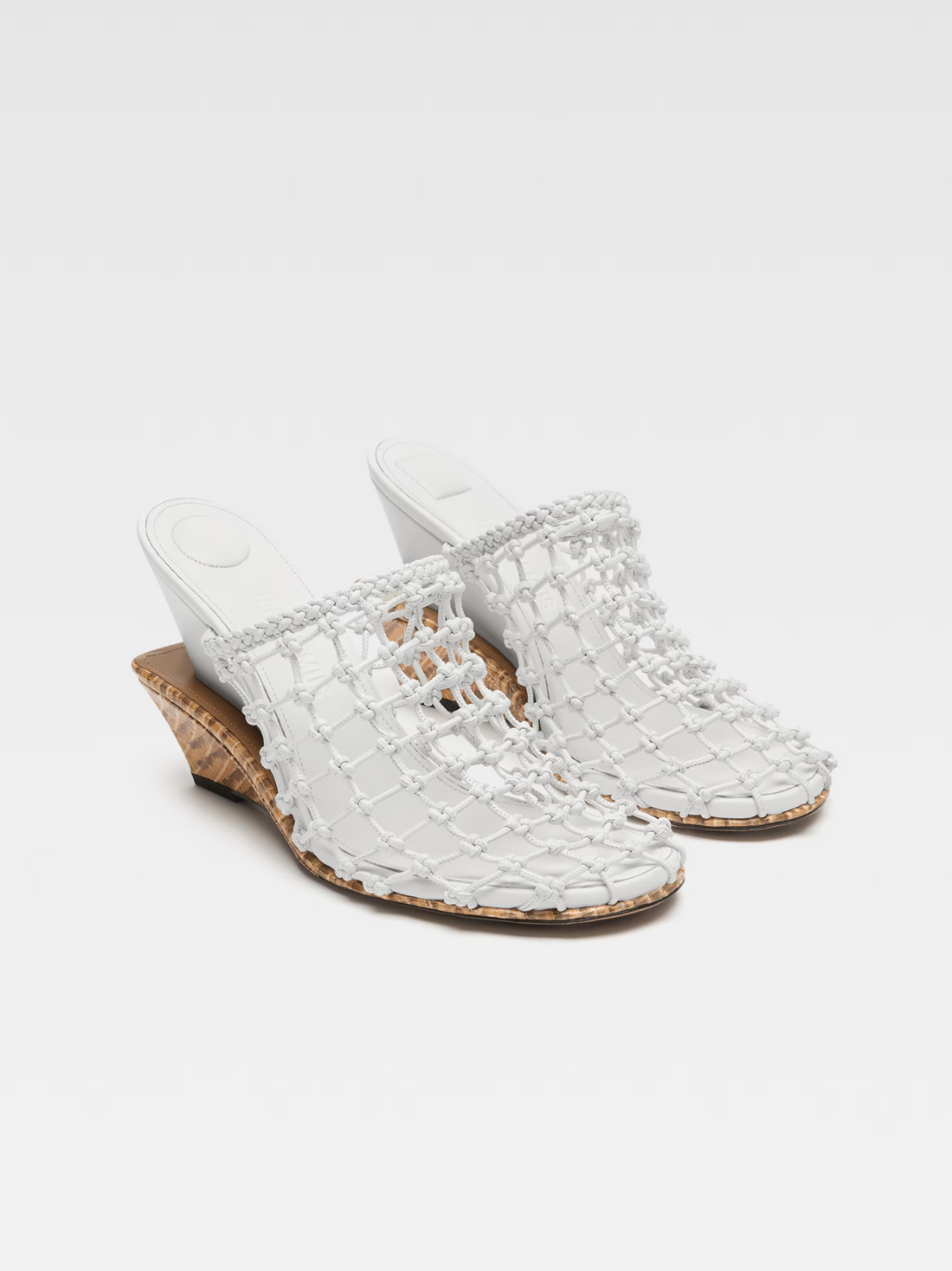 JACQUEMUS WOMEN Les Doubles Tresses Wedge Mules Off-White