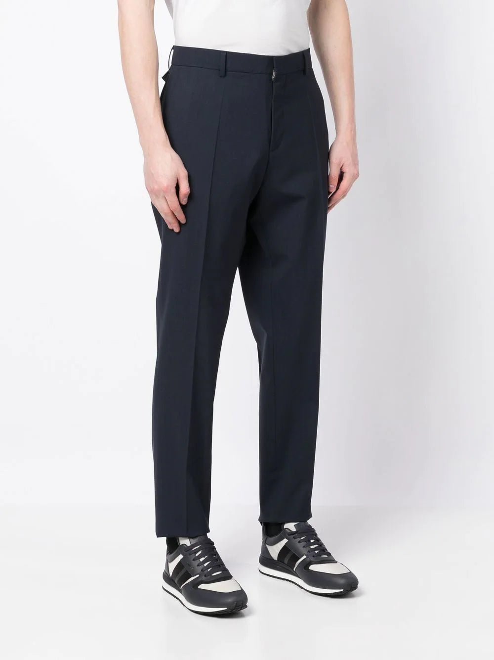 BOSS Slim-fit Trousers Open Blue - MAISONDEFASHION.COM