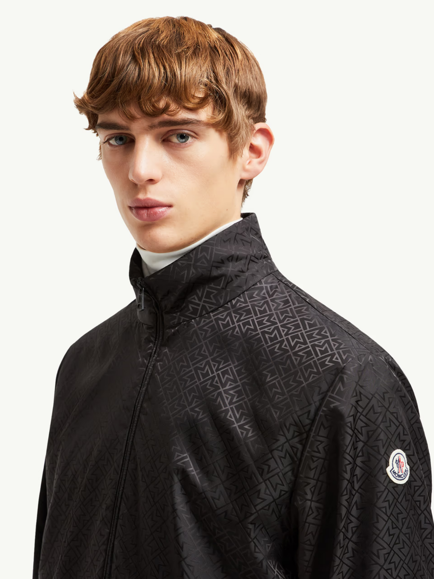 MONCLER Vanoise Monogram Jacquard Windbreaker Black