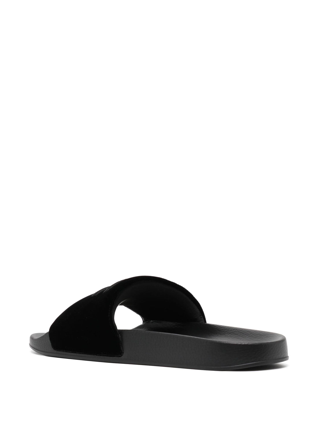 TOM FORD Harris Logo Embroidered Velvet Sandals Black - MAISONDEFASHION.COM