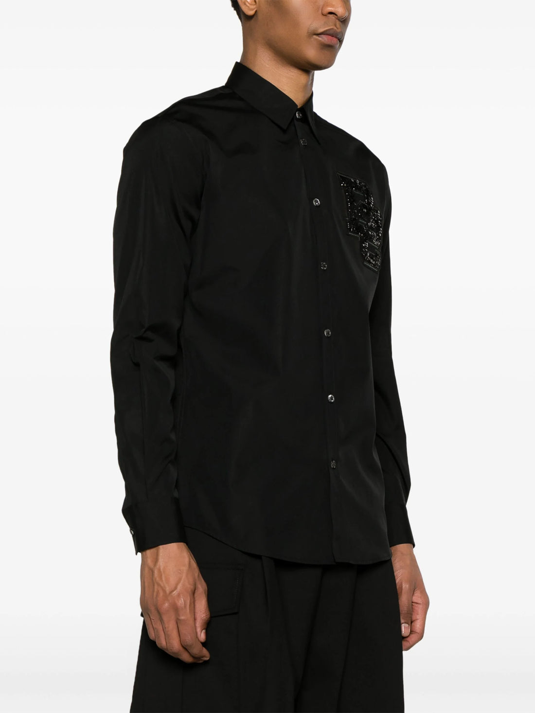 DSQUARED2 Night College Sequinned Shirt Black - MAISONDEFASHION.COM
