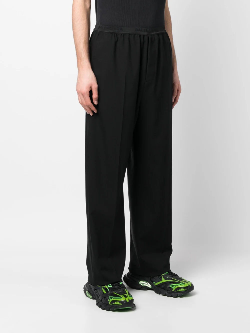 BALENCIAGA MEN Elastic Waist Trousers Black - MAISONDEFASHION.COM