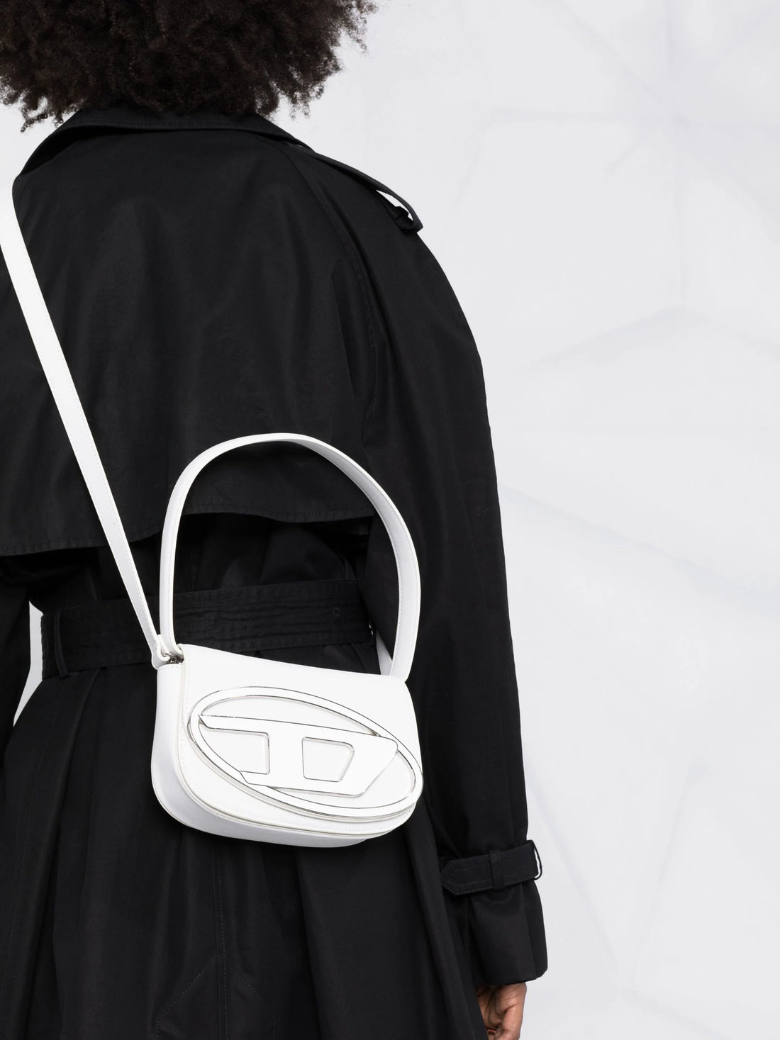 DIESEL WOMEN 1DR Leather Shoulder Bag White - MAISONDEFASHION.COM