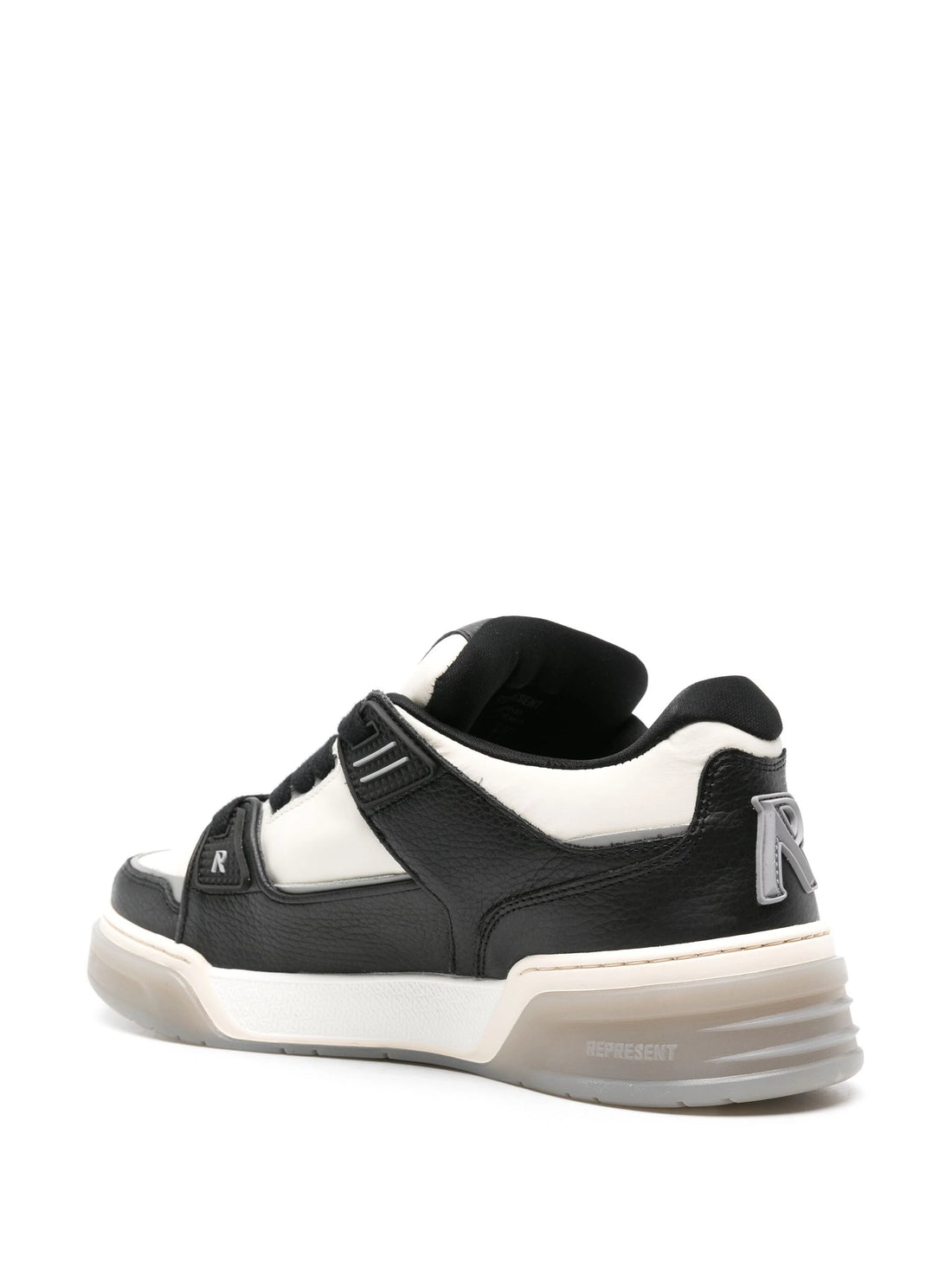 REPRESENT Studio Low-Top Leather Sneakers Black/Vintage White